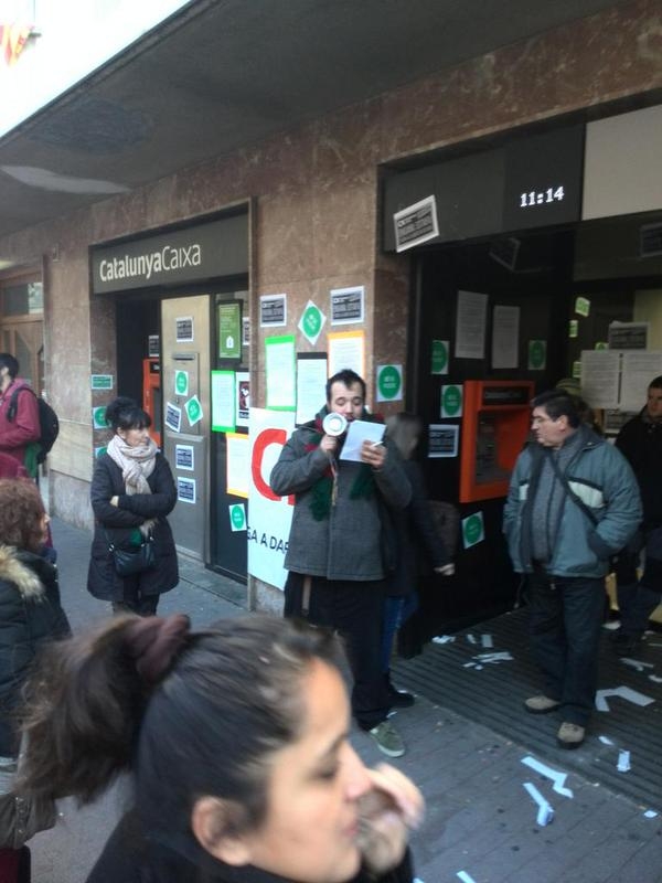 Lectura del manifest de la PAH, a la Rambla