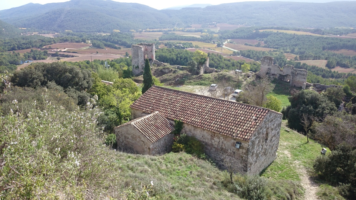 Vista aèria de la zona on s'eleva el castell