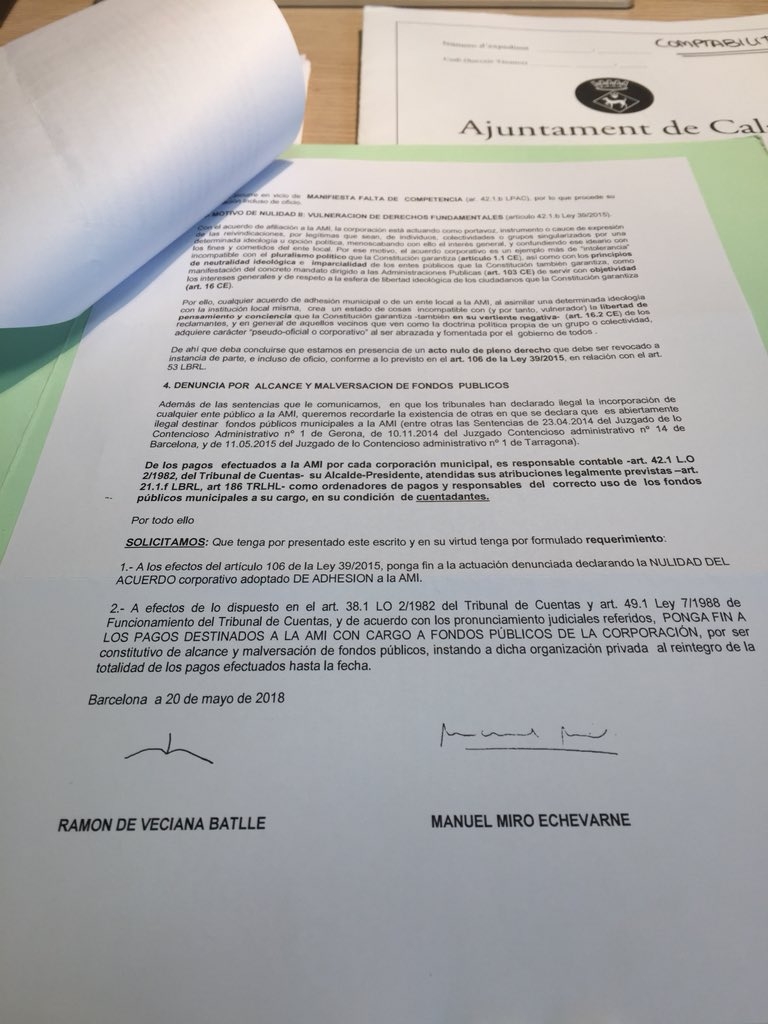 La carta rebuda per Jordi Badia