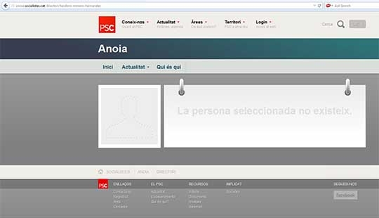 Romero "no existeix" a la web del PSC Anoia