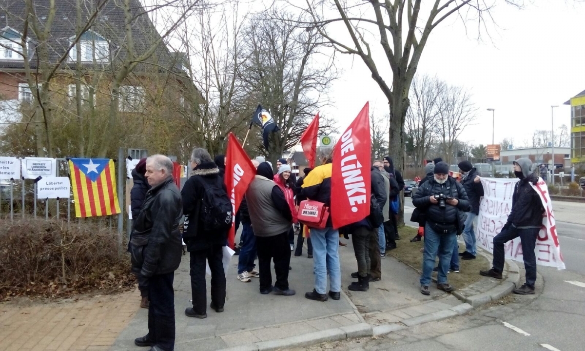 Un dels grups de manifestants alemanys, a Neumünster