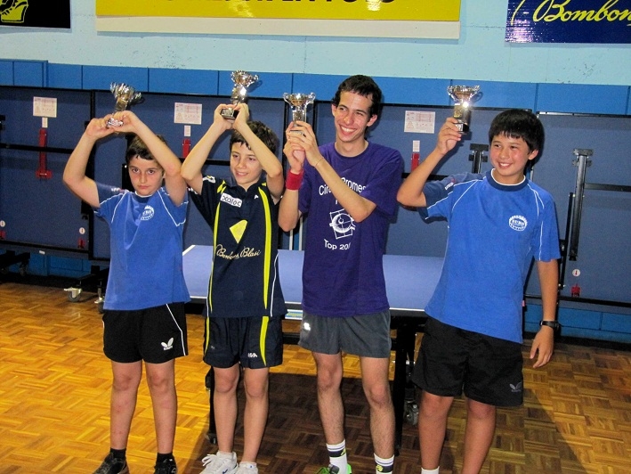 Podi del Top 8 absolut del Circuit Promeses. D'esquerra a dreta, Joan Masip (subcampió), Adrià Úbeda (campió), Jesús Ribosa i Albert Kenji Matsuoka (semifinalistes)