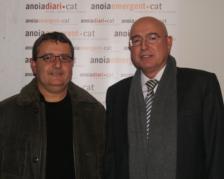 El candidat anoienc per ERC, Jordi Calpe, amb el conseller Tresserras
