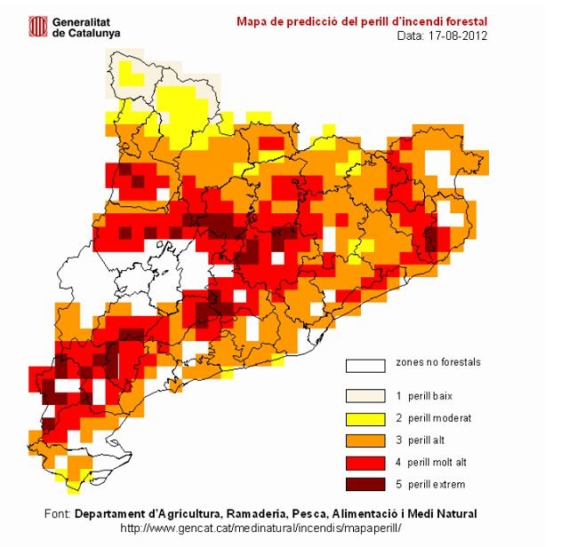 Mapa de perill d'incendi forestal