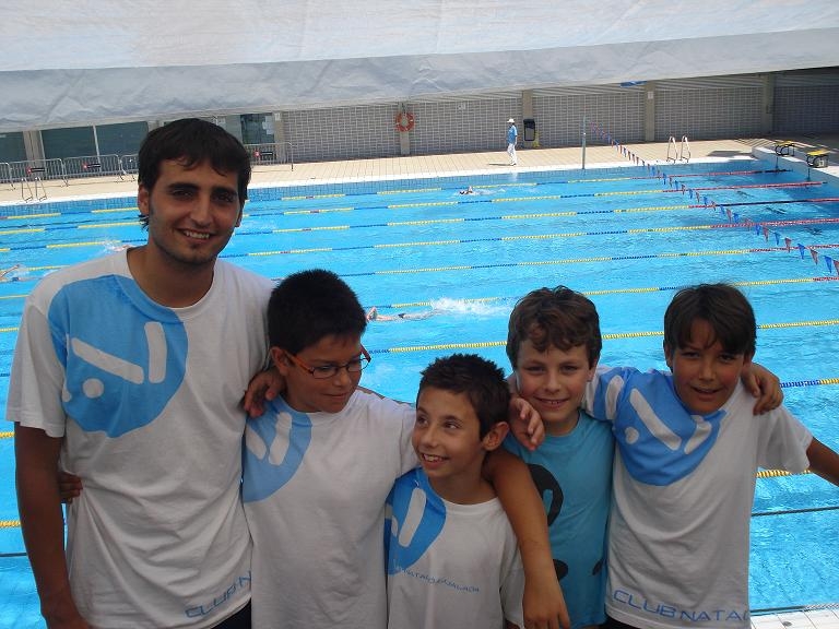 (d'esquerra a dreta) Marc Moreno (entrenador), Bernat Esteban, Alex Ros, Alex Varea i Jaume López