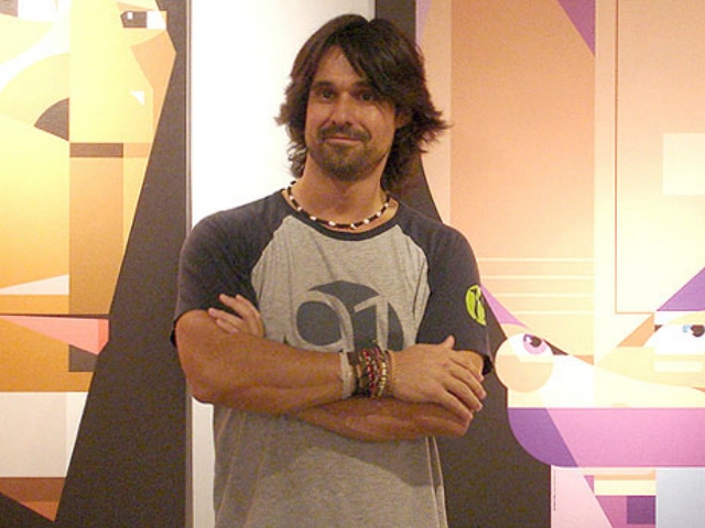 Martí Riba, en una de les seves exposicions