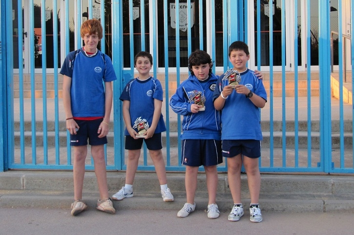 Top del Circuit Promeses. D'esquerra a dreta, Jordi Marcè, Joan Masip, Francesc Masip i Albert Kenji Matsuoka