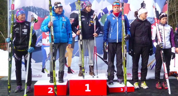 Laura Orgué al podi de Chamonix