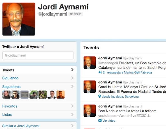 Twitter de Jordi Aymamí