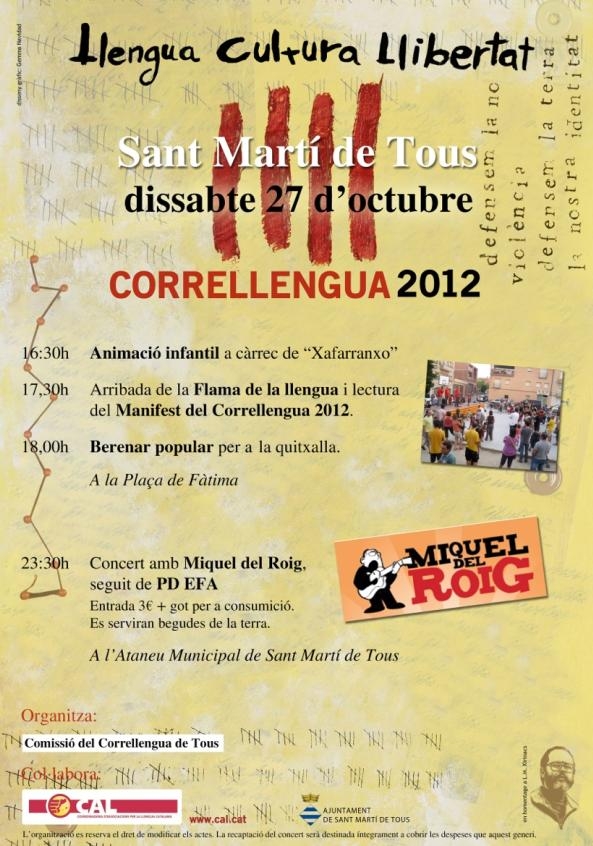 Cartell Correllengua Sant Martí de Tous 2012