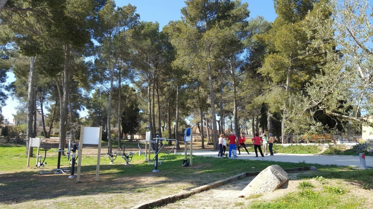 La zona de Cal Ponsa, on s'han instal·lat els equips d'exercici
