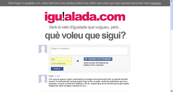 Aquest és l'únic contingut que presenta avui el domini