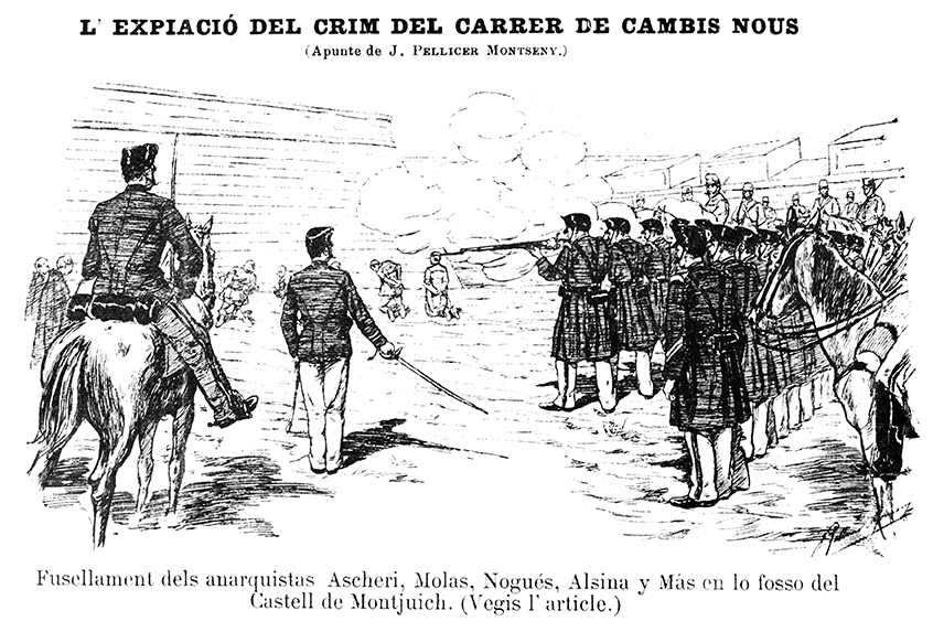 Afusellament a Montjuïc, 1897 | Font: La Campana de Gràcia (8-5-1987)