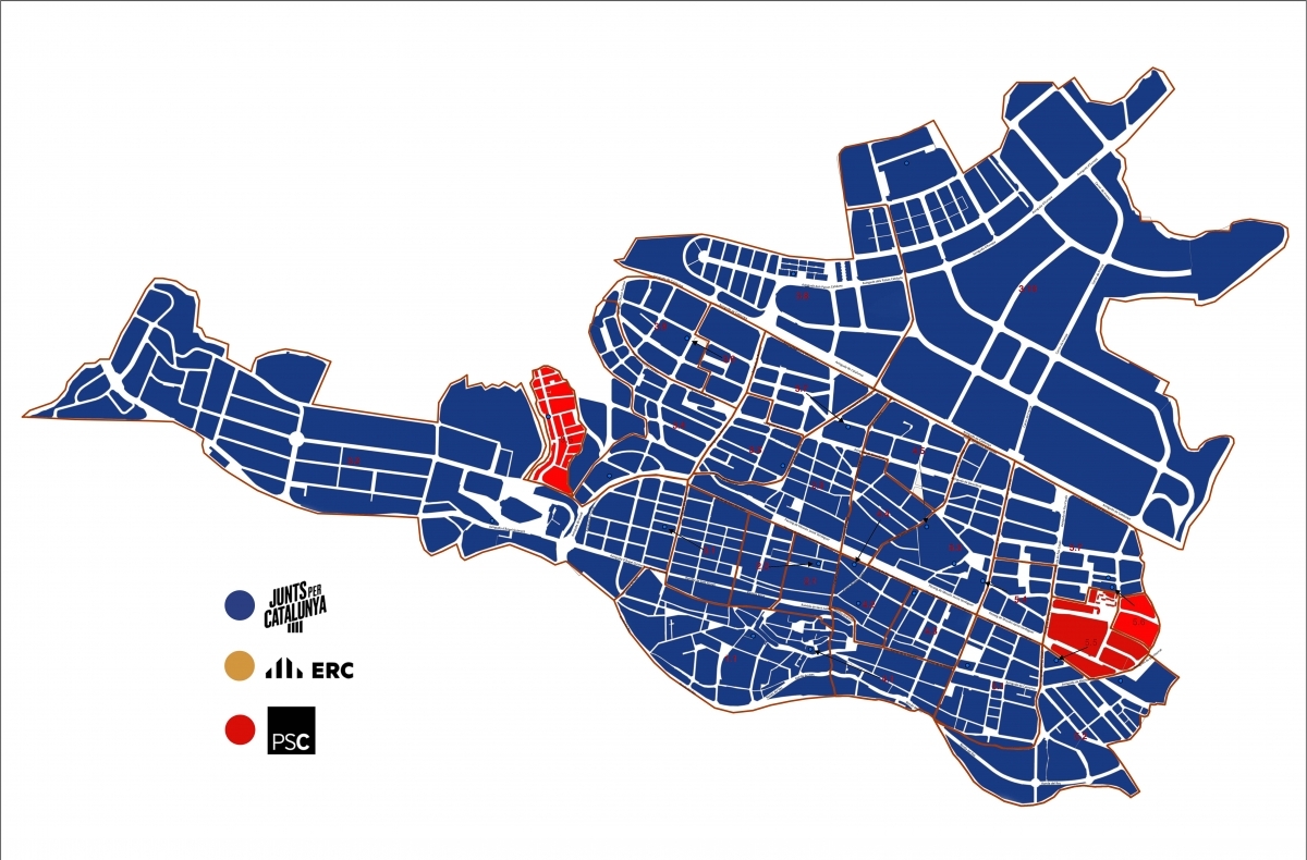 El mapa dels guanyadors de les municipals a cada secció censal
