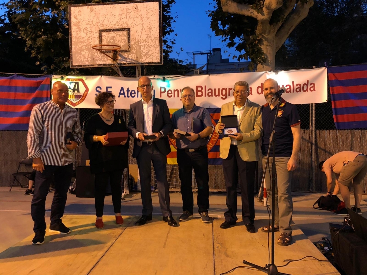 Calderé, a l'esquerra, i Cardoner, al centre, en l'acte a Igualada