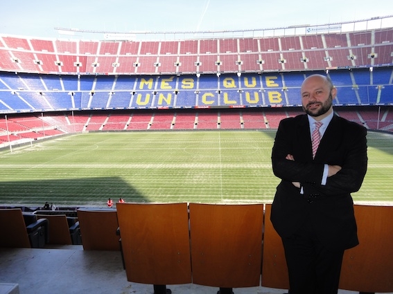 Pere Jansà a la llotja del Camp Nou