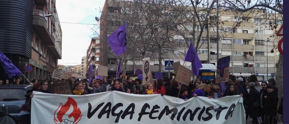 La manifestació, a la sortida de la Masuca FOTO: @Anoia_feminista