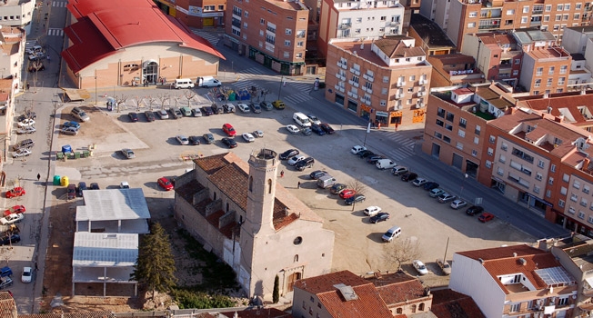 Vista aèria del mercat de Sant Hilari