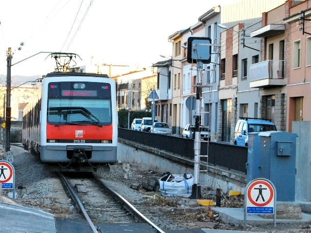 El tren, al seu pas per Vilanova