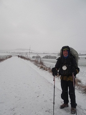 A Burgos, caminant amb neu