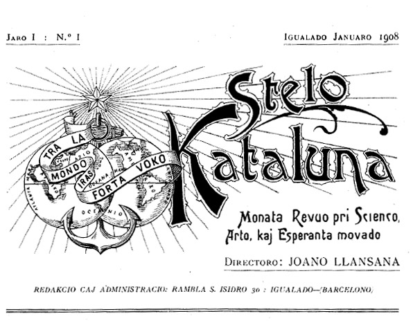 Capçalera de la revista 'Stelo Kataluna' publicada a Igualada