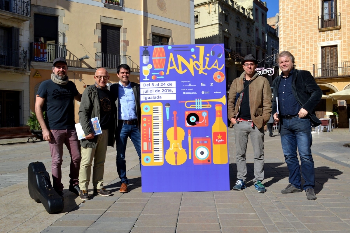 La presentació del festival, amb Quico Tretze, Pere Camps, Marc Castells, Red Pèrill i Lluís Gendrau
