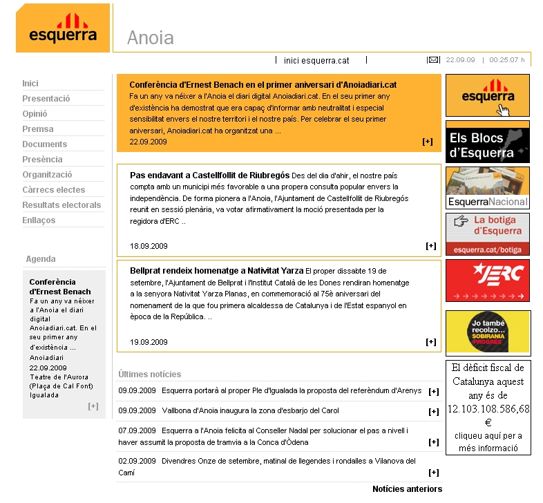 Web actual d'ERC Anoia