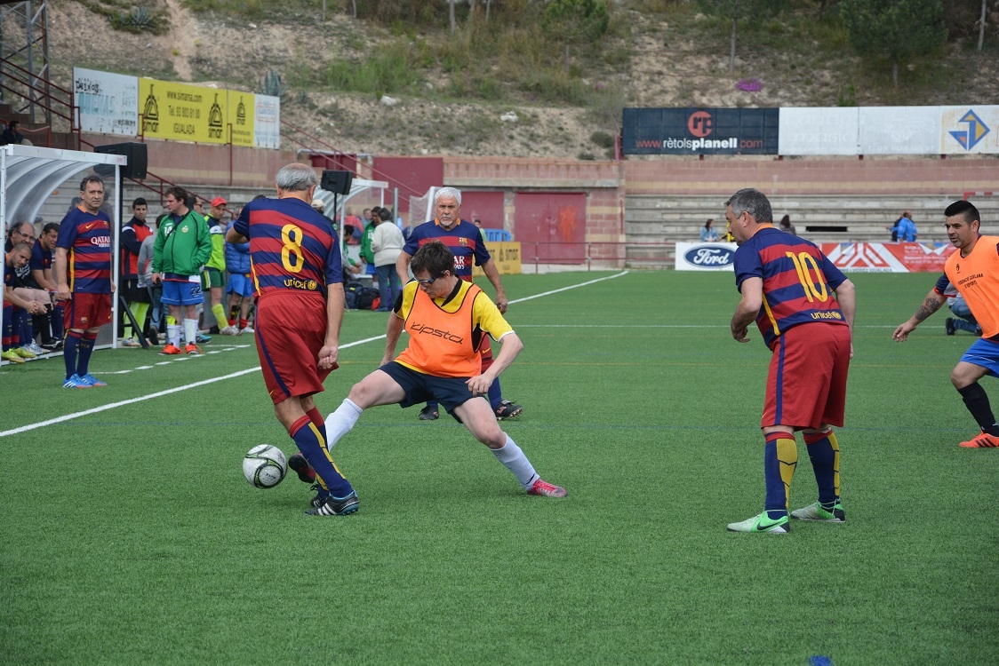 Un dels moments del partit entre barcelonistes i la selecció