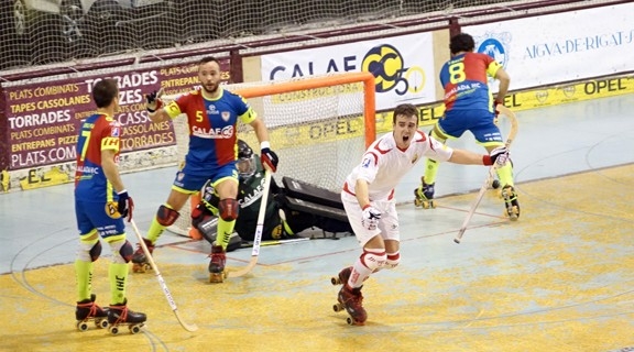 Moment en què el Reus semblava sentenciar amb el segon gol. Foto : Reus Deportiu