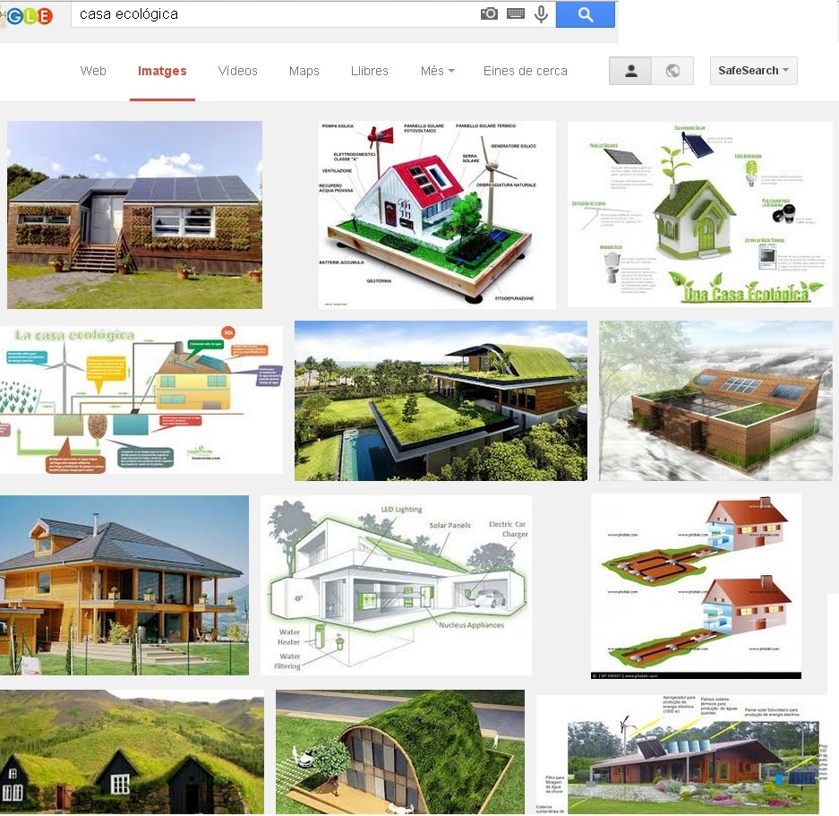 Cerca de “casa ecològica” a Google el dia 23 de Març de 2015 