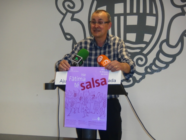 Joan Torras durant la presentació del Fàtima té Salsa