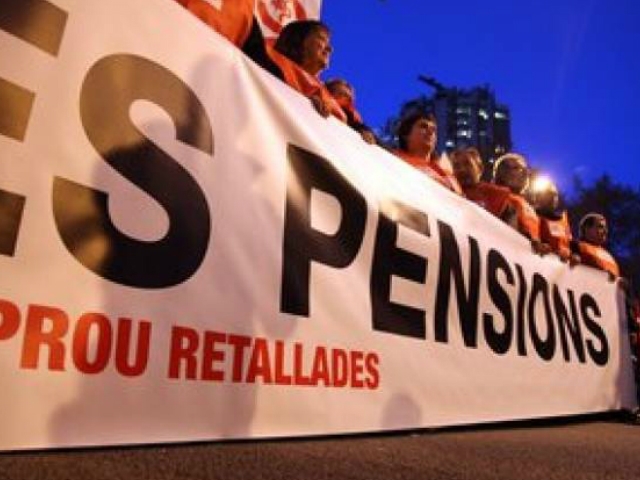 Manifestació en contra de la retallada de les pensions