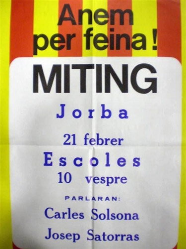 Anunci d'un míting electoral de les eleccions democràtiques de l'any 1979