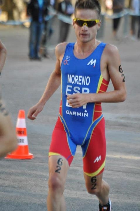 Albert Moreno, en un tram de la duatló