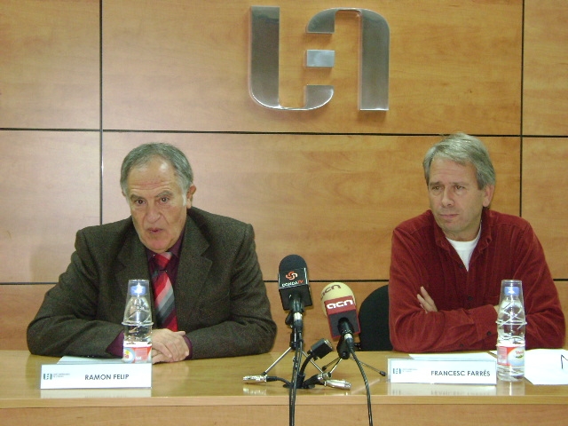 Francesc Farrés acompanyat del president de la UEA, Ramon Felip