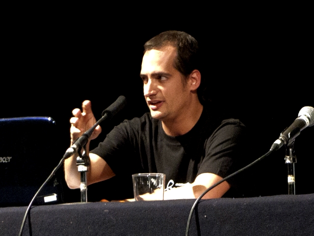Daniel Vilarrúbias durant la seva xerrada a AUGA