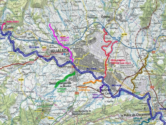 Plànol del Pla director del Riu Anoia