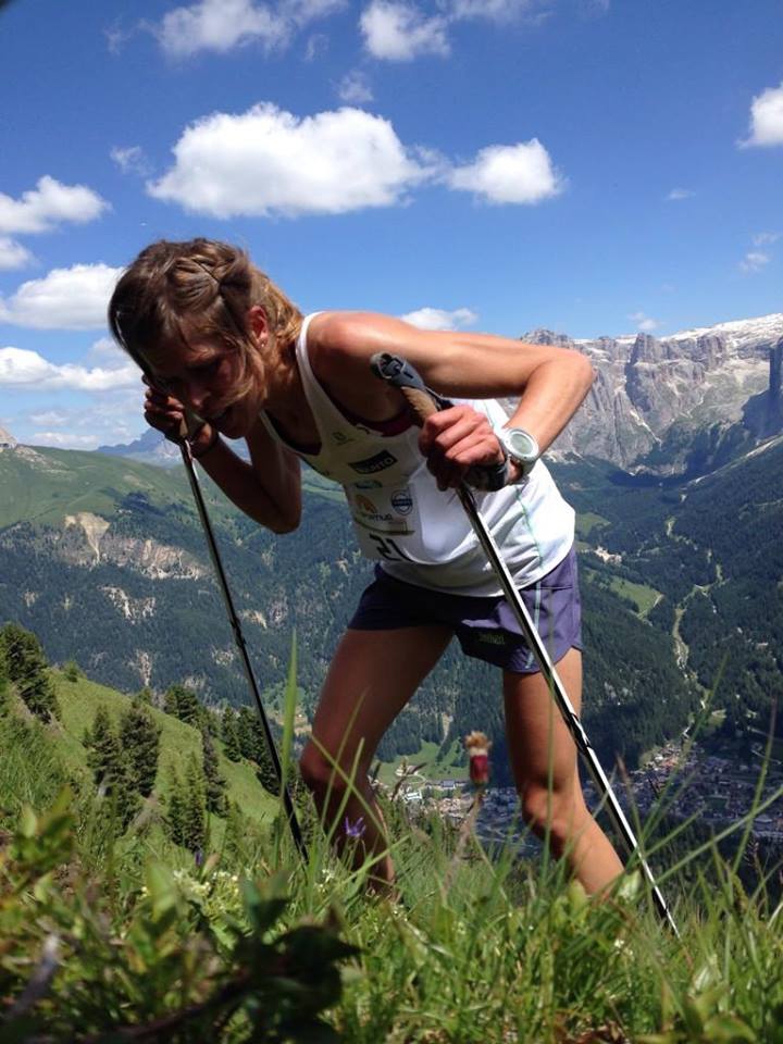 Laura Orgué en un tram del Km Vertical de les Dolomites (Foto: FEEC)