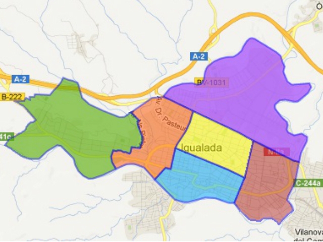 Plànol de la conca d'Òdena