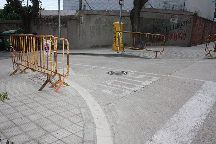 Obres en el passeig de Capellades