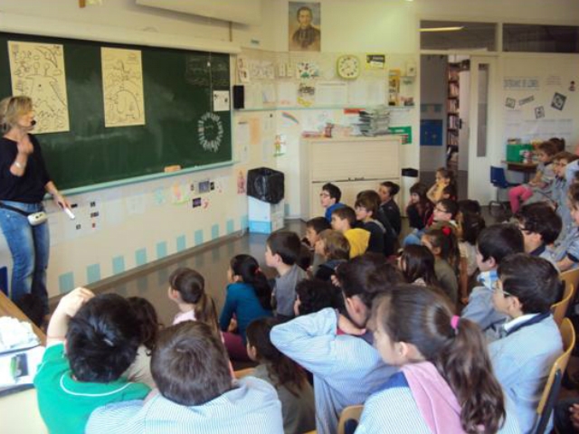 Mercè Arànega a la classe de 2n