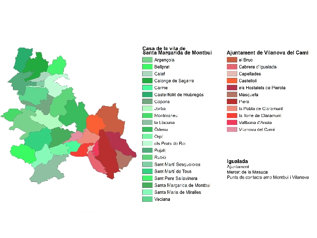 Mapa de la distribució segons els municipis dels participants