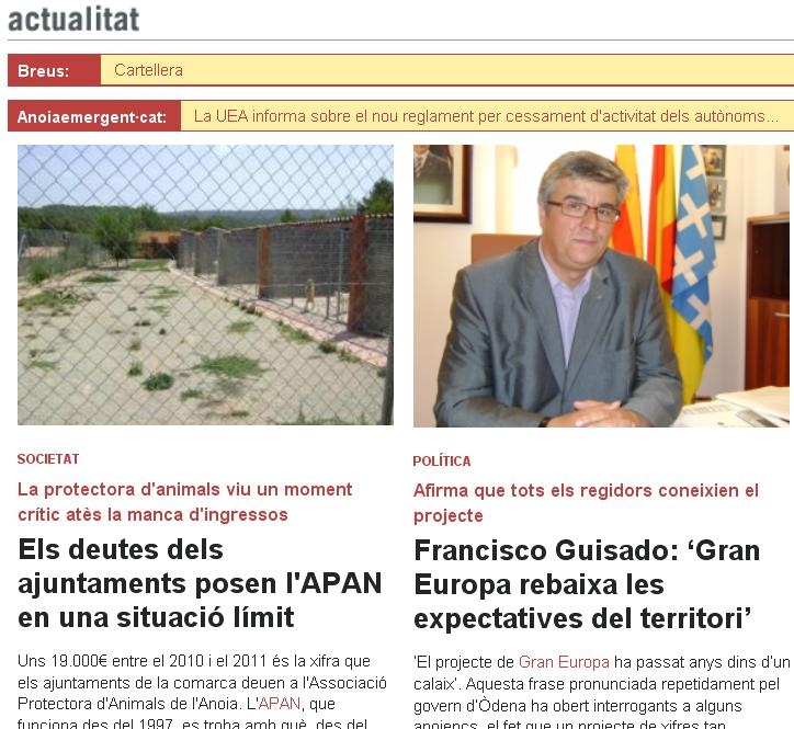 Portada d'aquest divendres a anoiadiari·cat