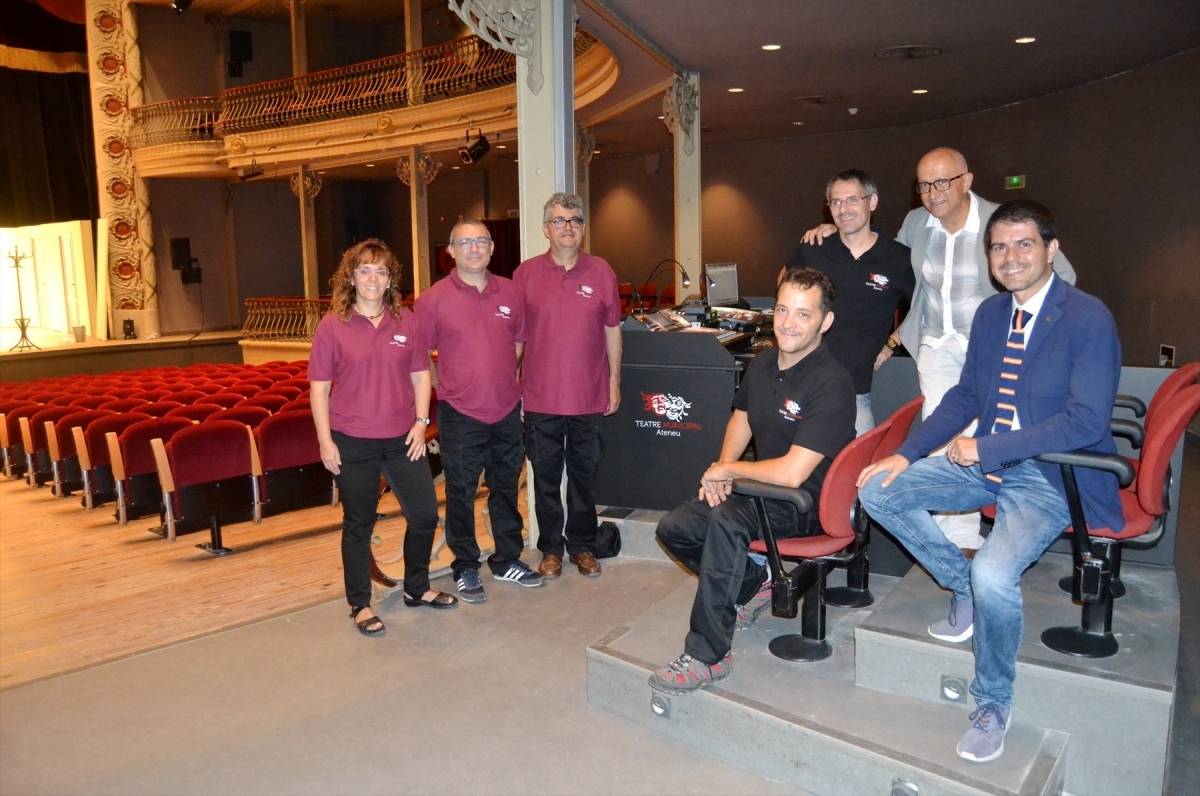 L'equip del teatre, amb Marc Castells i Pere Camps