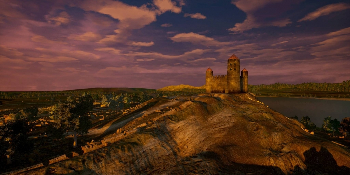 Imatge de la reconstrucció virtual del Castellum Uellosos, situat al cim del Puig de Sant Andreu a Ullastret 