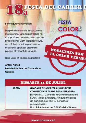 Cartell de la festa del carrer de la Guixera d'Òdena