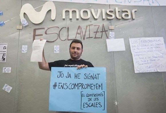 Vitali (CUP), solidari amb els treballadors de Movistar FOTO: La Xarxa
