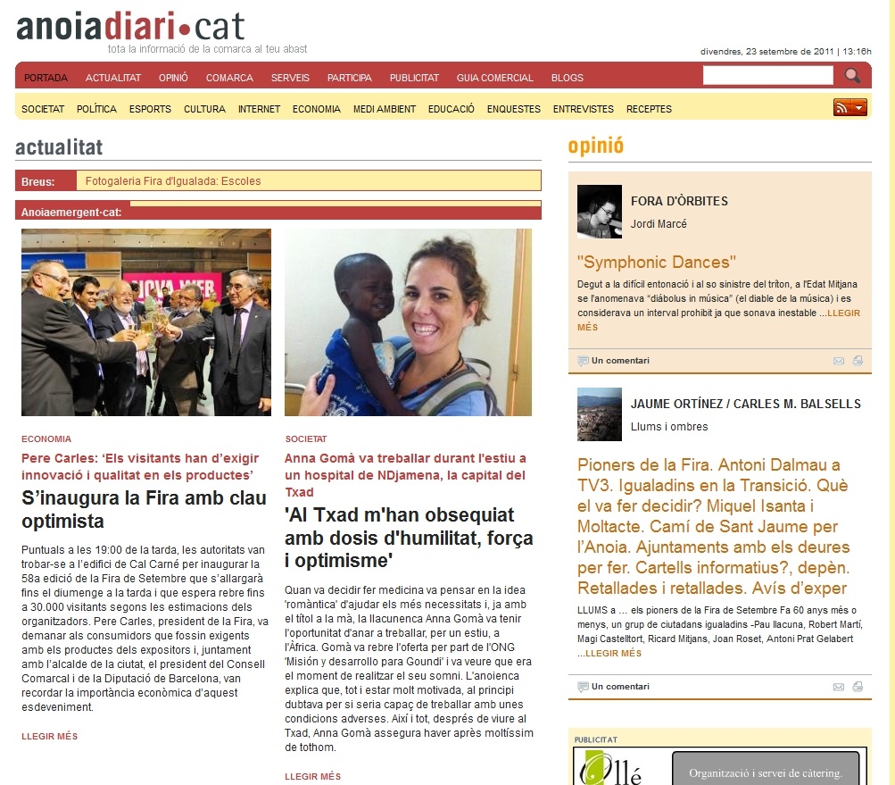 La portada de divendres 23 de setembre