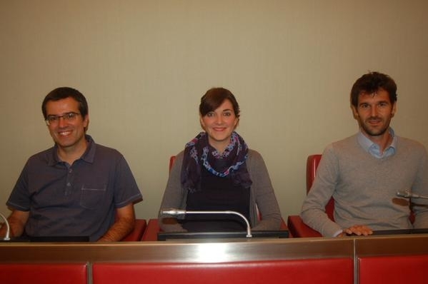 Els tres regidors d'ERC, al Saló de Sessions