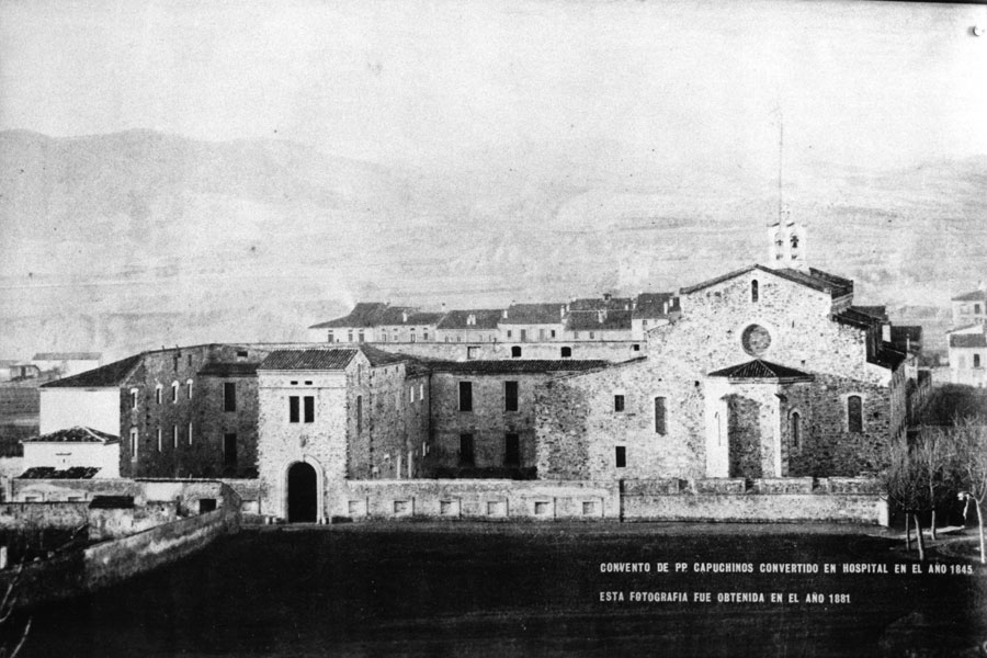 Imatge de l'Hospital d'Igualada a finals del s.XIX (Arxiu Comarcal de l'Anoia)